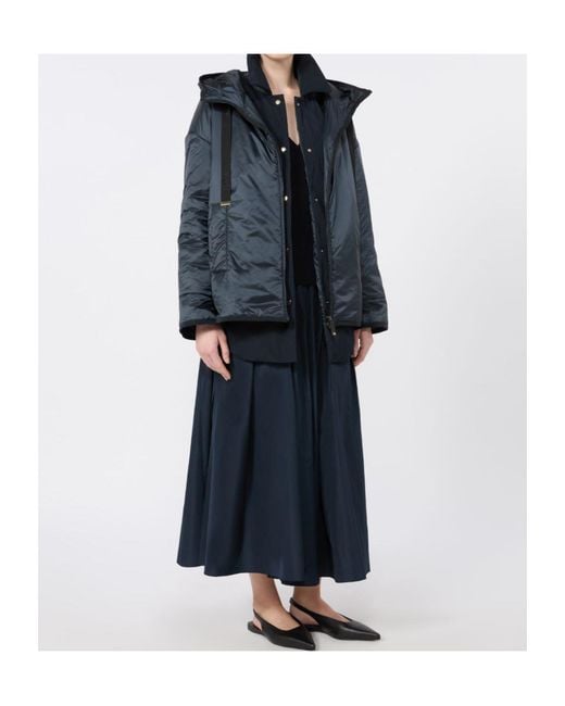 Max Mara Blue The Cube Mtccleo Hooded Coat