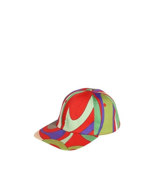 Emilio Pucci Red Pattern Hat