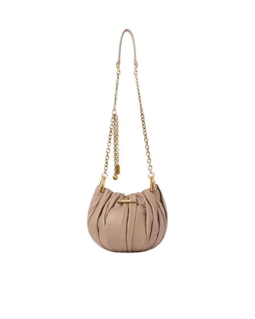 Chloé Metallic Chloé Plissé Chain Pleated Shoulder Bag