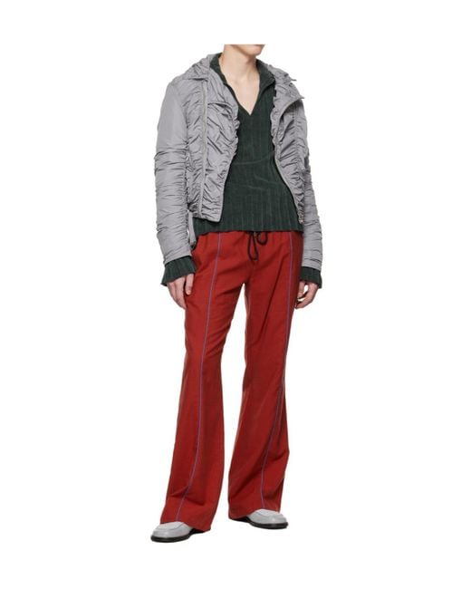OPEN YY Gray Pleated Bomber Jacket for men