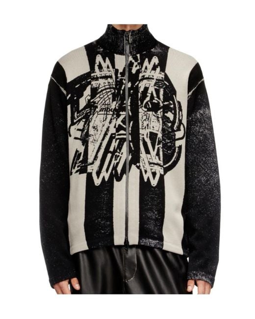 DIESEL Black Striped Zip-Up Bomber Jacket for men