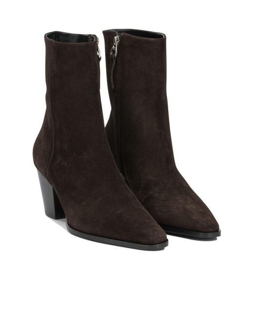 Aeyde Brown Square-Toe Ankle Boots