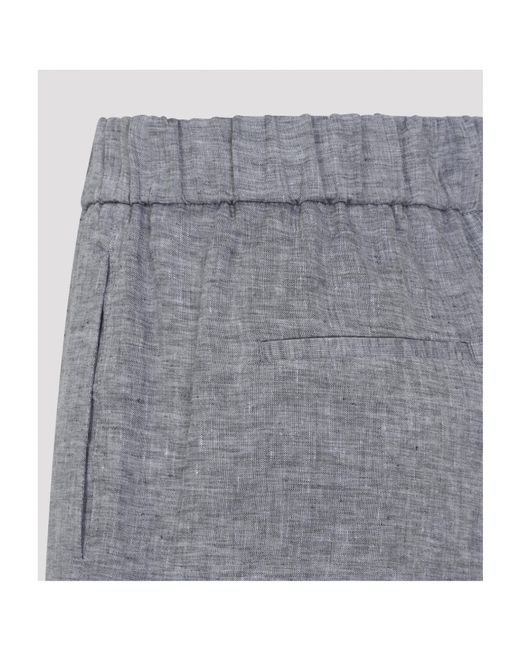 Peserico Gray Elasticated-Waist Trousers