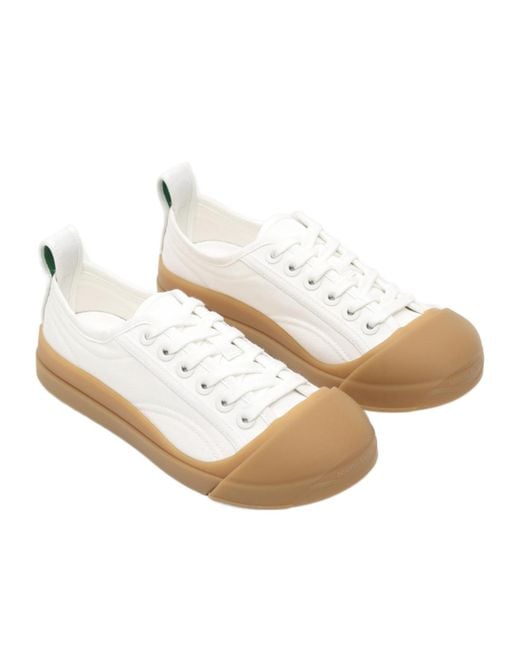 Bottega Veneta White Round-Headed Casual Shoes