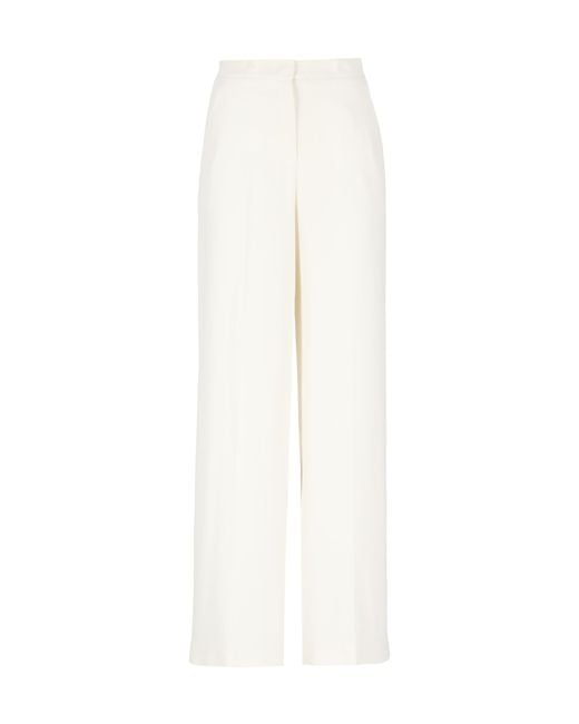 Pinko White Pergamino Special-Occasion Wide-Leg Trousers