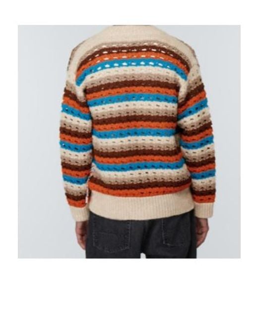 Alanui Orange Dancing Light Crocheted Wool-Blend Cardigan for men
