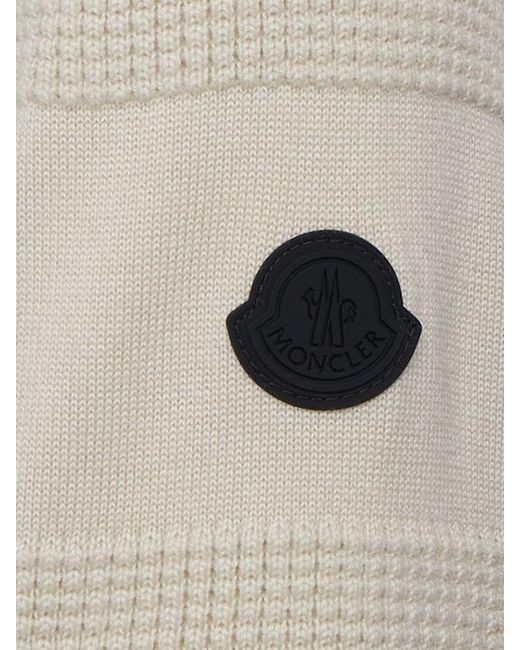 Moncler Natural Logo Virgin Wool Sweater for men