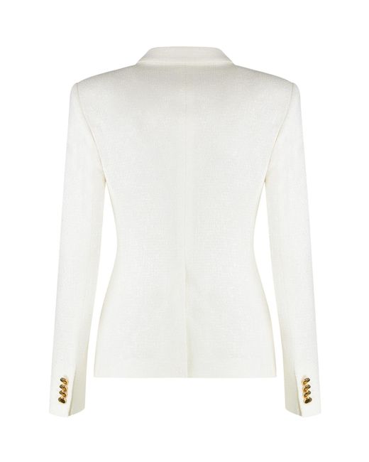 Tagliatore White Double Breasted Tailored Blazer