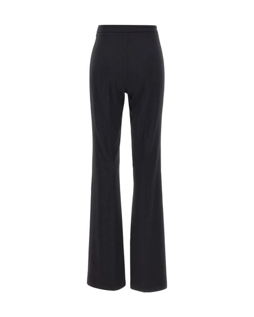 Elisabetta Franchi Black High-Waist Wide-Leg Pants