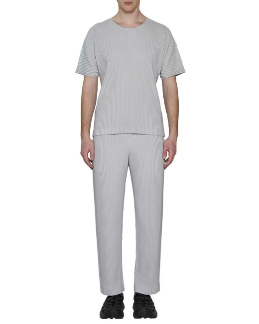 Issey Miyake Gray Homme Plissé Pleated Trousers for men