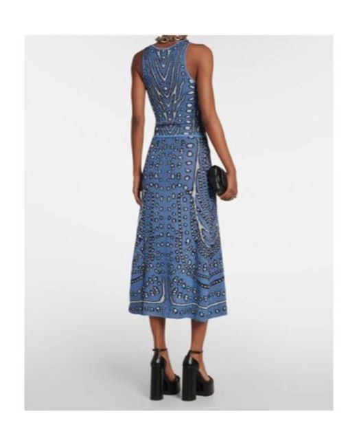 Altuzarra Blue Hannah Jacquard Knit Midi Dress