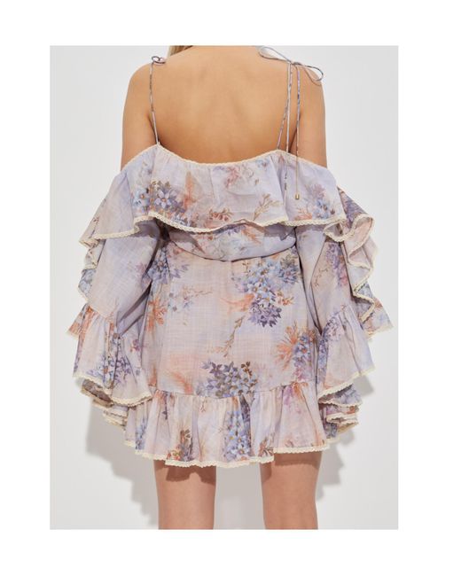 Zimmermann Pink Cascadian Wait-Tie Belt Mini Dress