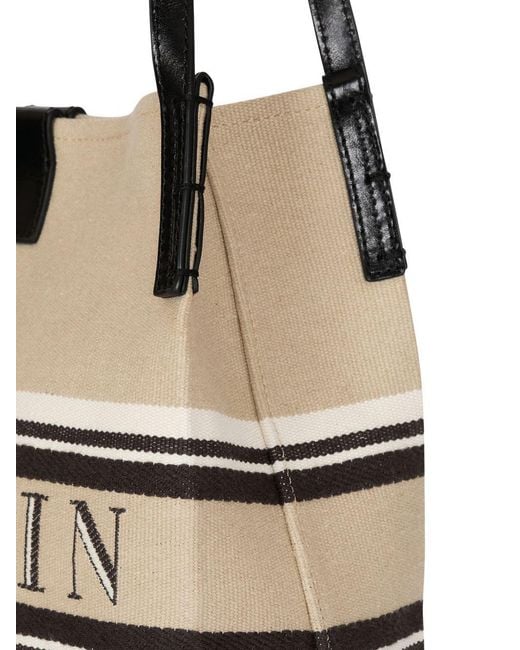 Balmain White Small Release Top Handle Bag