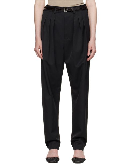 Lemaire Black Pleated Tailored Pants