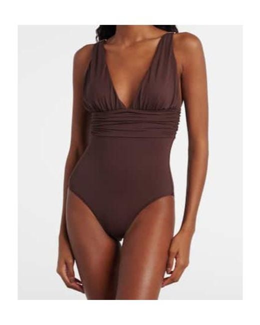 Melissa Odabash Purple Panarea Ruched Swimsuit