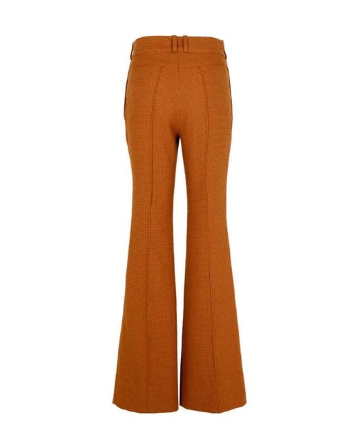 Patou Brown Crease Detailed Flared Pants