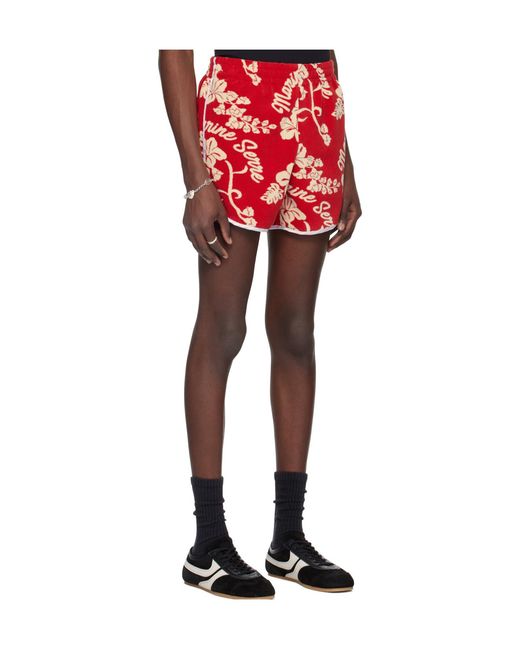 MARINE SERRE Red Towel Shorts for men