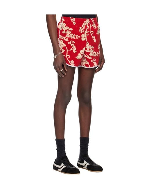 MARINE SERRE Red Towel Shorts for men