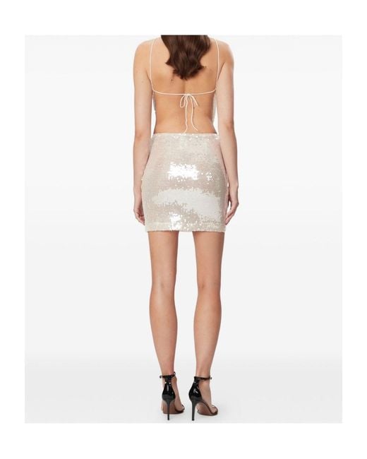 Amazuìn White Sequined Cutout Dress
