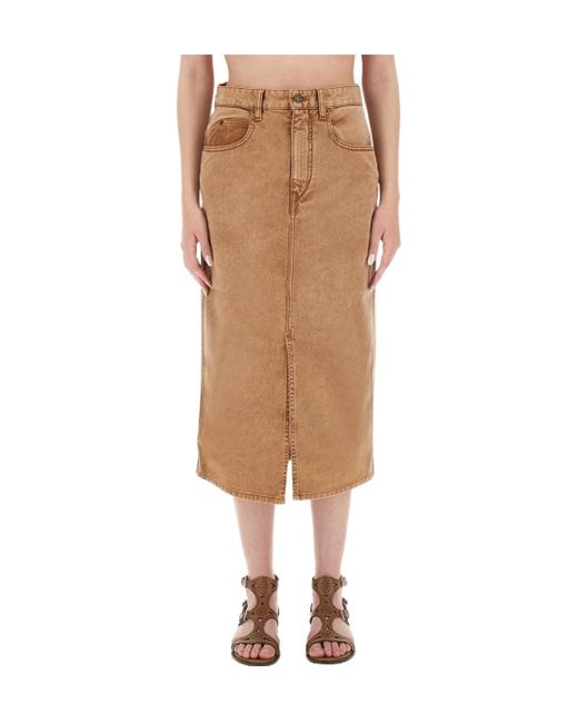 Isabel Marant Natural Belt Loop Skirt