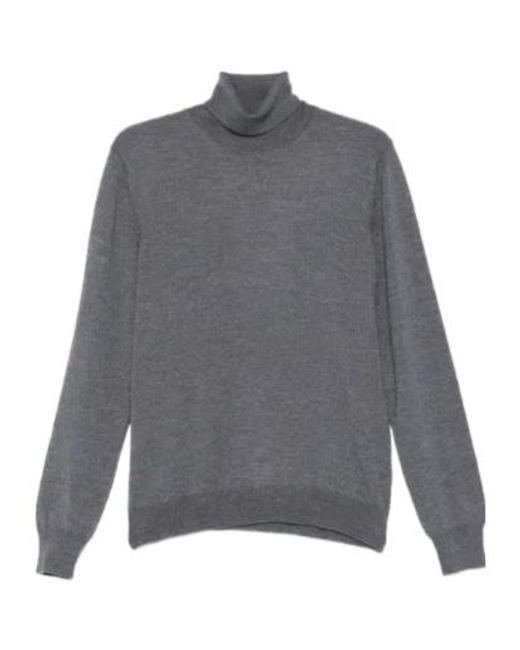 Tagliatore Gray Long-Sleeve Knit Top for men