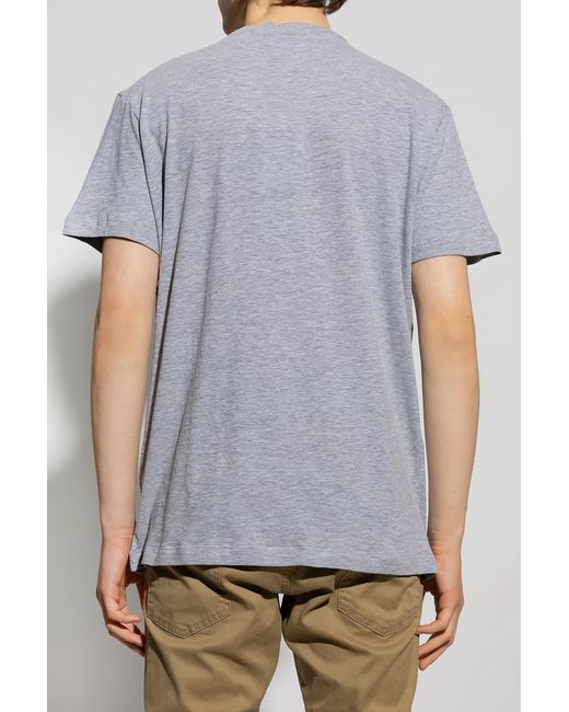 DSquared² Gray Graphic Printed Crewneck T-Shirt for men