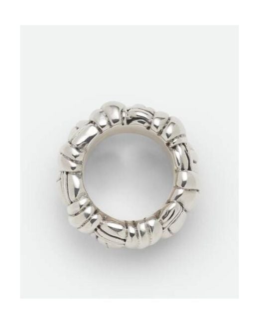 Bottega Veneta White Pleat Ring