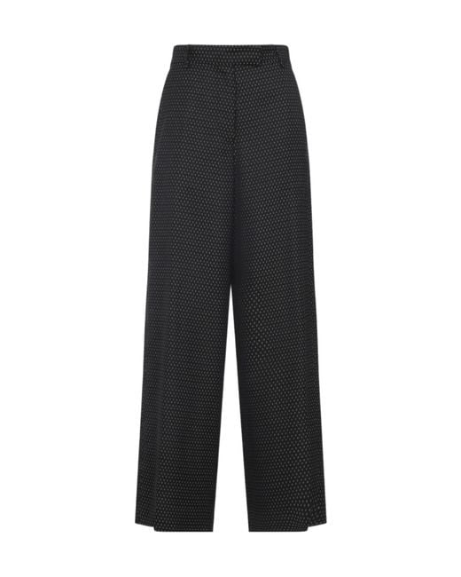 Dries Van Noten Black Dot Printed Straight-Leg Trousers