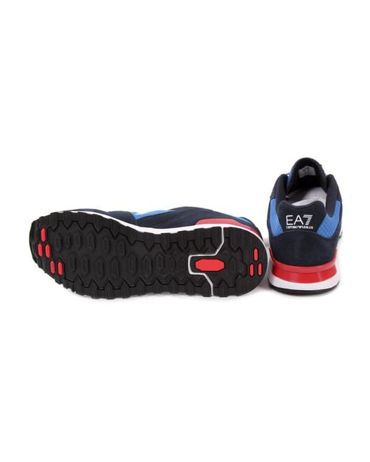 EA7 Blue Logo Lace Up Casual Sports Shoes for men