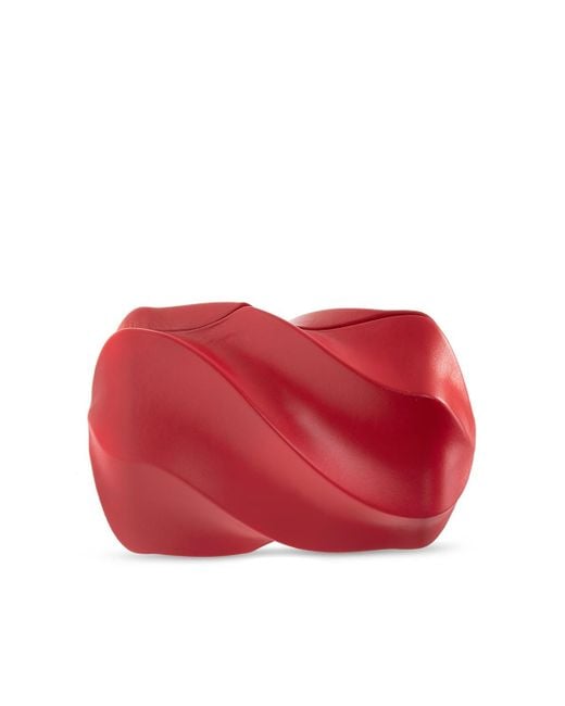 Bottega Veneta Red Bv Whirl Clutch Bag