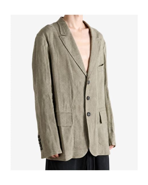 Ziggy Chen Green Jacquard Three Buttoned Jacket for men