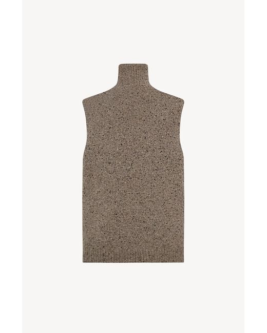 The Row Brown Merilas Cashmere Turtleneck Tank