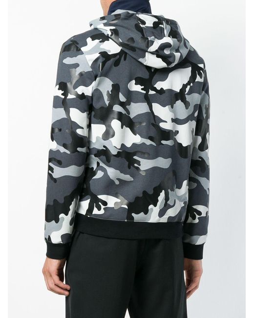 Valentino Gray Zipper Hooded Casual Jacket for men