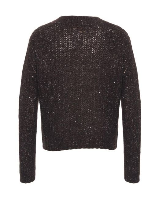 Kaos Black Long-Sleeved Knitted Cardigan