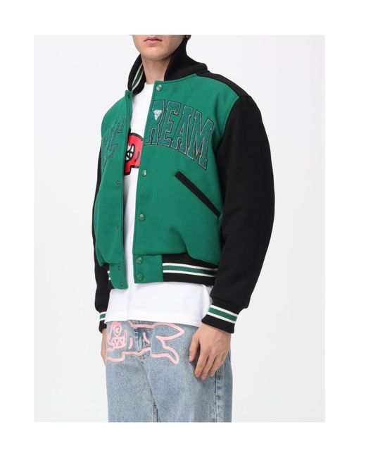 ICECREAM Green Varsity Wool Jacket for men