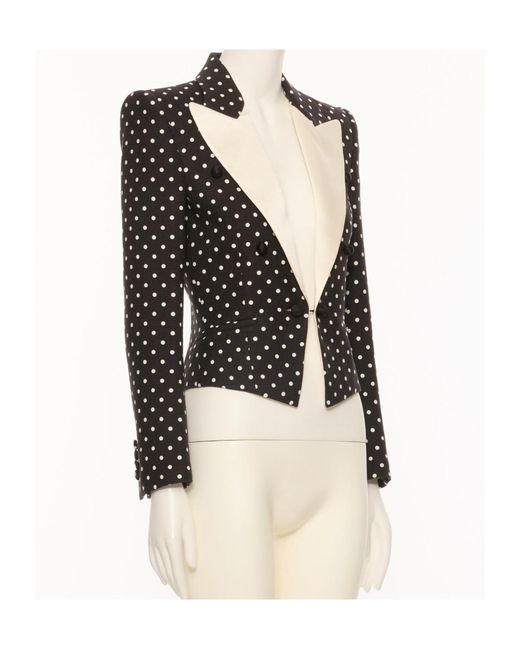 Valentino Black Polka Dot Printed Single-Breasted Jacket
