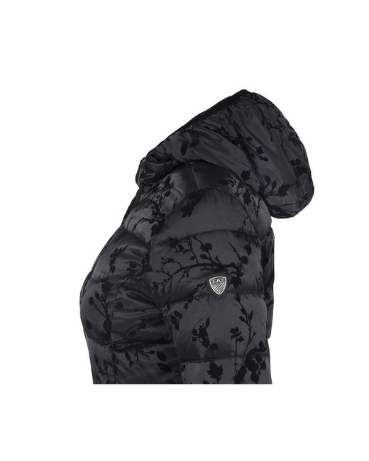 EA7 Black Logo Patch Down Jacket