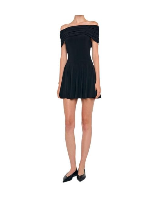 Norma Kamali Blue Off-Shoulder Mini Dress