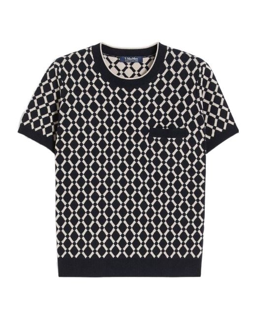 Max Mara Black Wool Jacquard Pullover