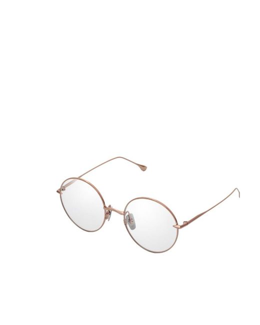 Dita Eyewear White Believer Round Frame Glasses for men