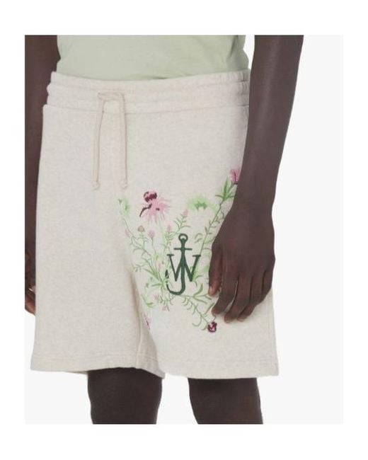 J.W. Anderson White Jw Anderson X Pol Anglada Logo Embroidered Drawstring Shorts for men