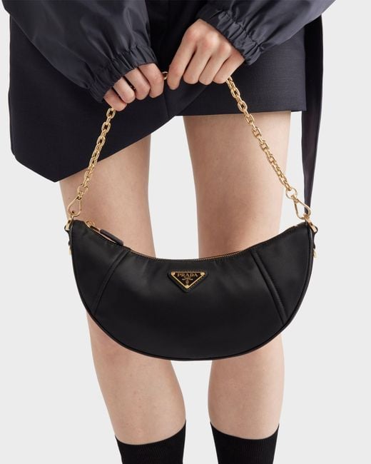 Prada Black Re-Nylon Demi-Lune Shoulder Bag
