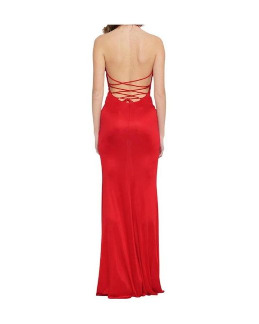 Elisabetta Franchi Red Carpet Jersey Dress With Bare Back