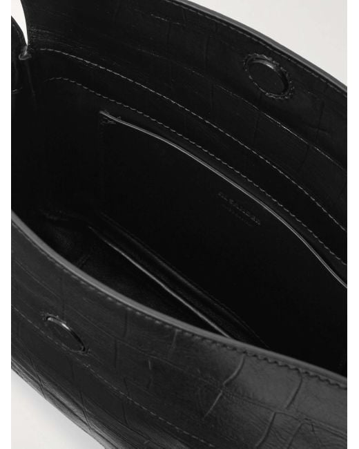 Jil Sander Black Embossed Messenger Bag