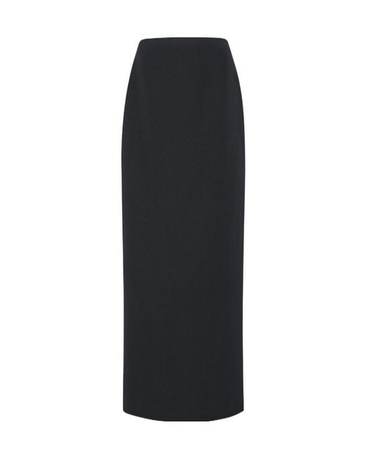 The Row Black Bartelle Wool Skirt