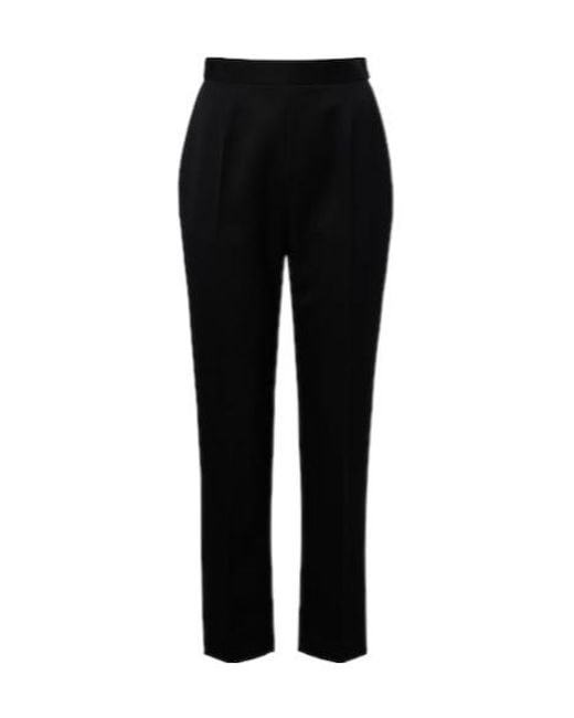 The Row Black Eranza Wool Straight Pants