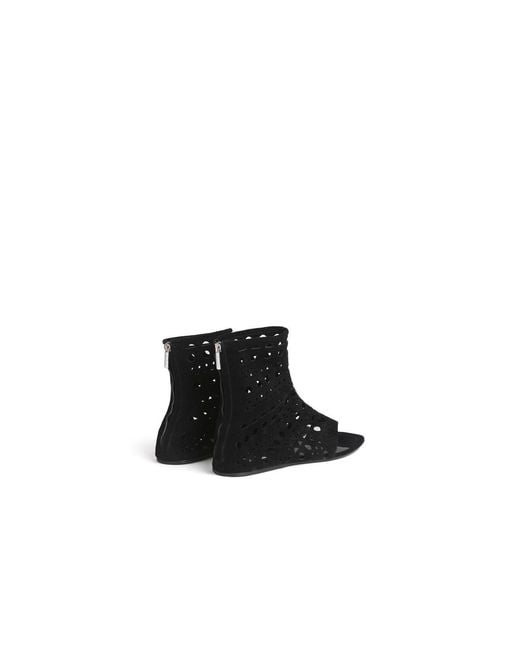 Alaïa Black High-Top Flat Sandals