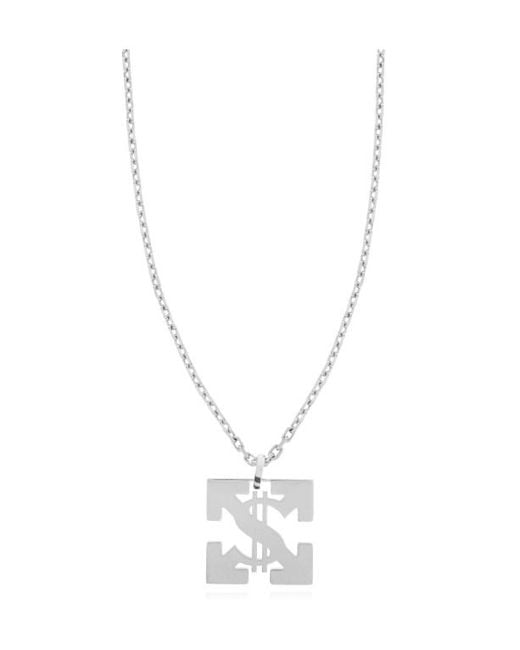 Off-White c/o Virgil Abloh White Arrows Pendant Necklace for men