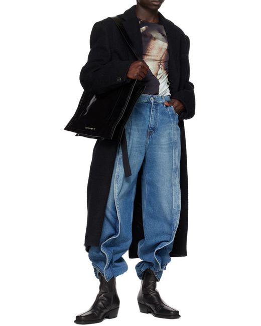 Y. Project Blue Belt-Loop Jeans for men
