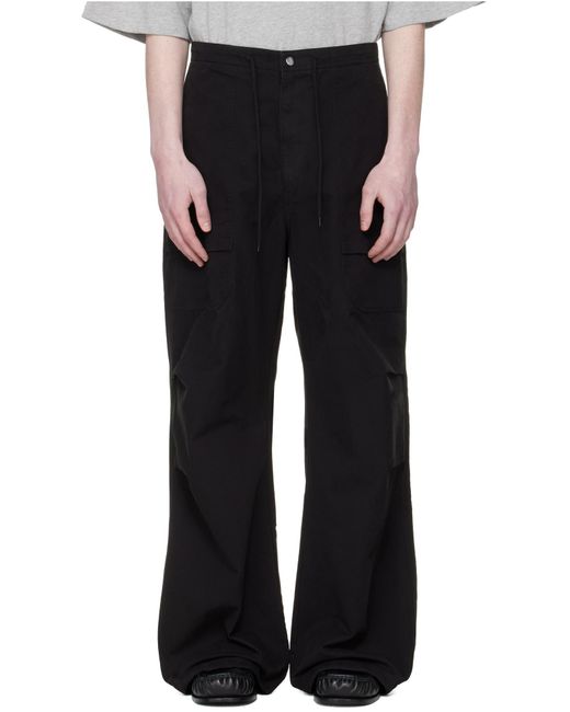 Entire studios Black Barren Straight Leg Cargo Pants for men